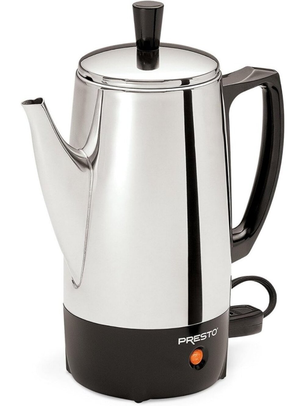 Stainless Steel 6-Cup Electric Coffee Percolator - Fast Brewing, Easy Clean